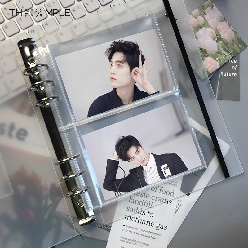 

collect book/album photocard Clear Sleeve (10 lembar/Set) binder photocard Ukuran A5/A6 Tebal 6 Ring Photocard album/buku album foto-THIMPLE