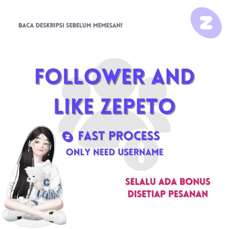 UP FOLLOWERS & LIKE ZEPETO (baca deskripsi)