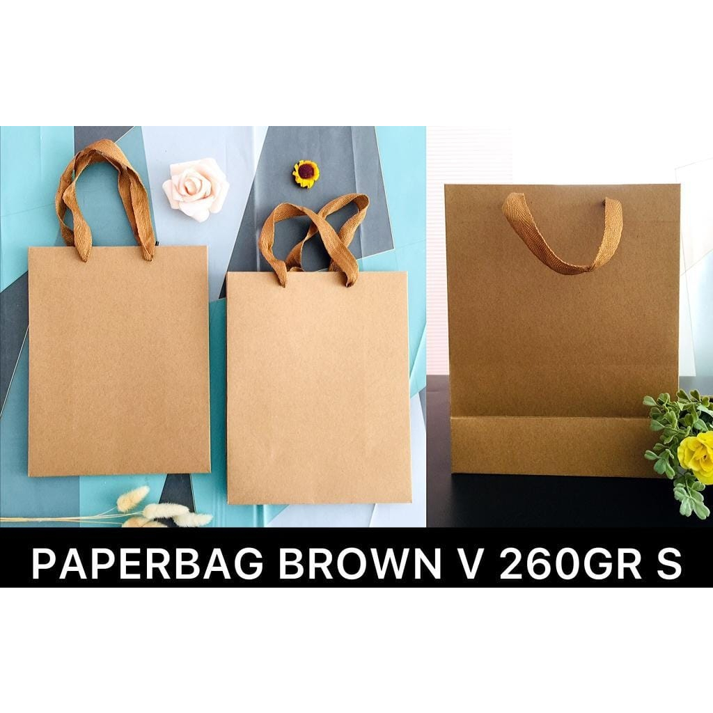 

Paper Bag Brown Polos Vertikal Uk S / Paper Bag Coklat Polos 260 gr