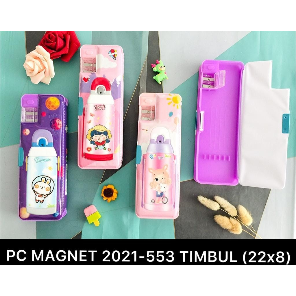 

Kotak Pensil Magnet Dua Sisi Model Botol Gambar Timbul. Murah
