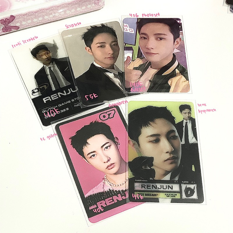 renjun nct dream photocard pc glitch mode glimo pb lenti scratch md merchandise 4x6 photoset tc trad