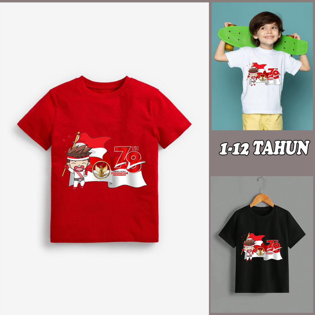 Kaos 17 Agustus anak Kaos KATUN COMBAT Baju T-Shirt Anak 1Agustus 2023 HUT RI Ke-78 TH  Baju Agustus