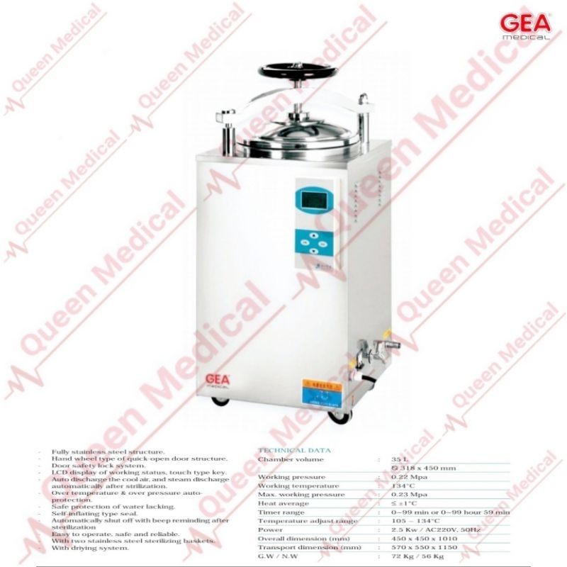 Autoclave 35 lt Liter GEA LS 35 HD LS35HD LCD Display