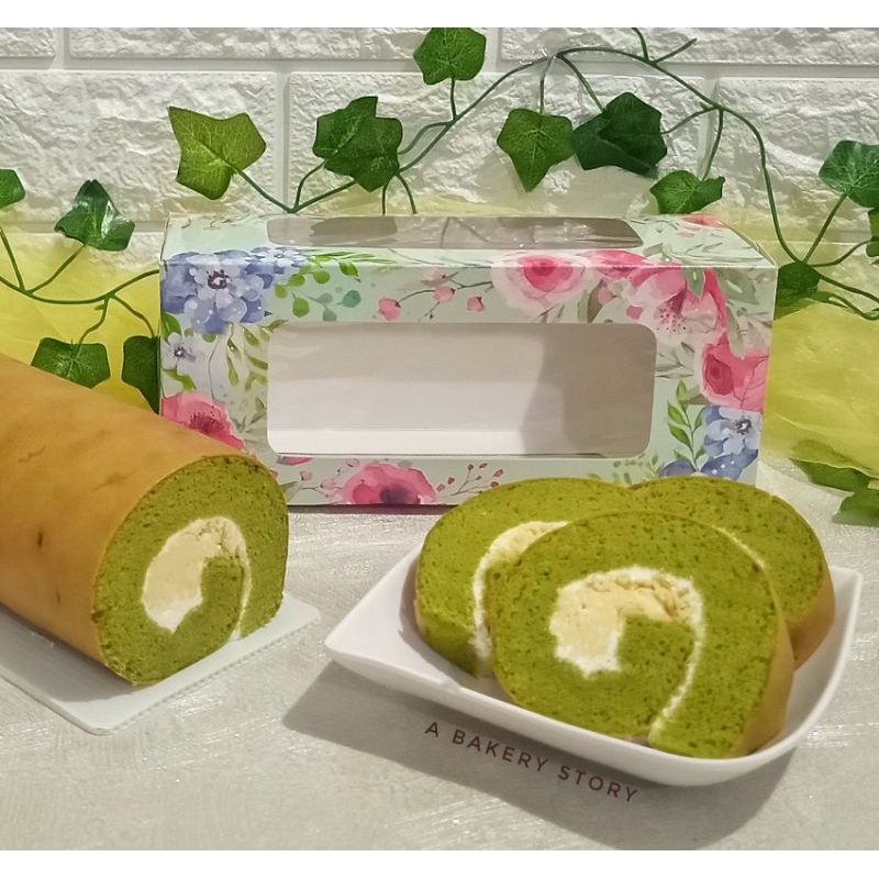 

Bolu Gulung / Roll Cake Green Tea/ Teh Hijau PREMIUM Keju