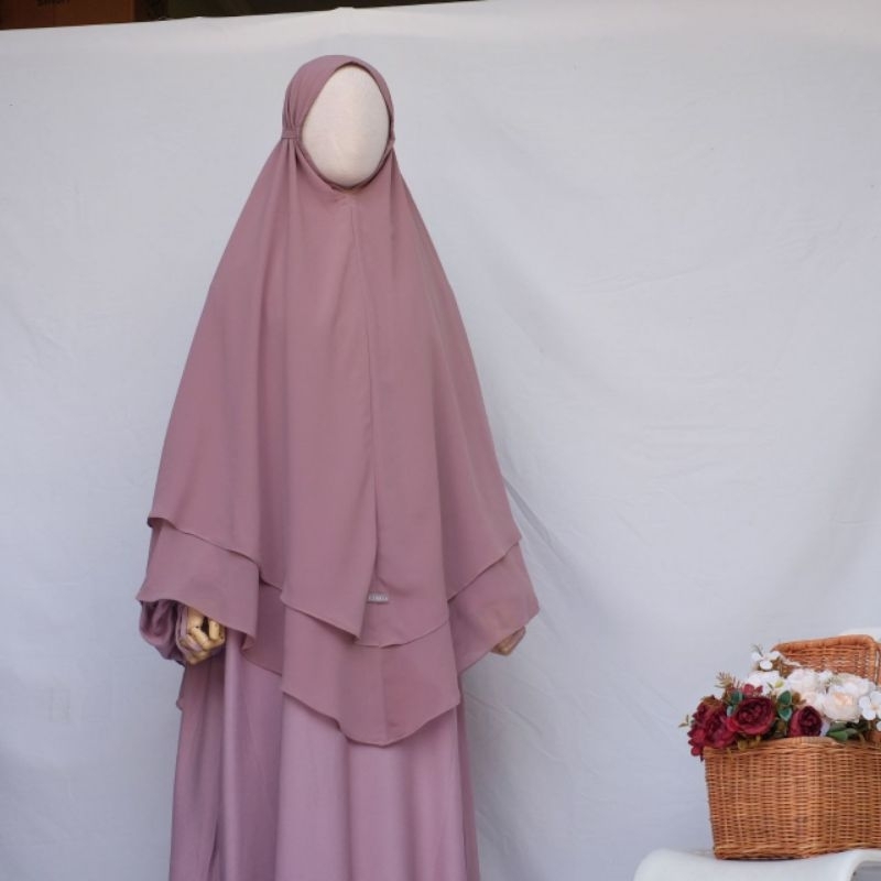 KHIMAR 2 LAYER HAYA BERGO CERUTI PREMIUM ZINNIATHELABEL