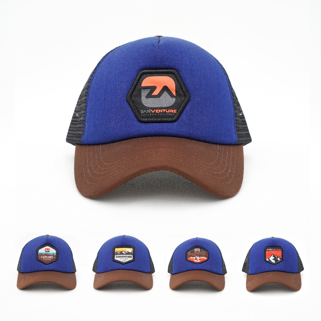 Zarventure Topi Trucker 89 Navy Coklat Jaring Busa Trucker Hat