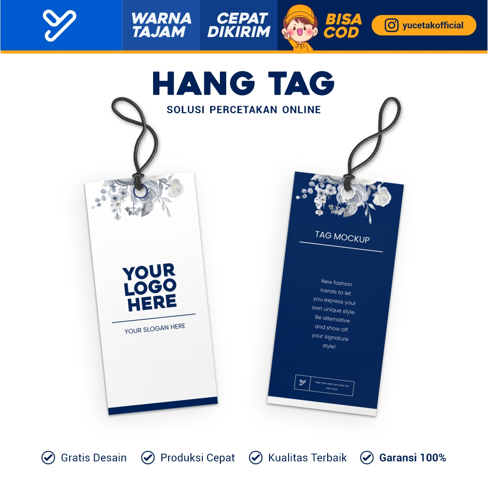 

YUCETAK - Hang Tag Baju (FREE TEMPLATE DESIGN) - Label Baju - Cetak Hangtag Baju - Label Merek - Hang Tag custom Label Hang Tag custom