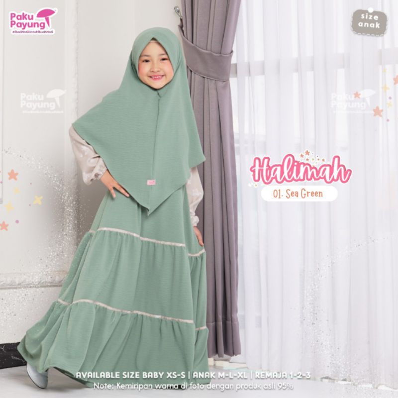 GAMIS ANAK PEREMPUAN - HALIMAH PAKU PAYUNG - ORIGINAL BRAND PAKU PAYUNG