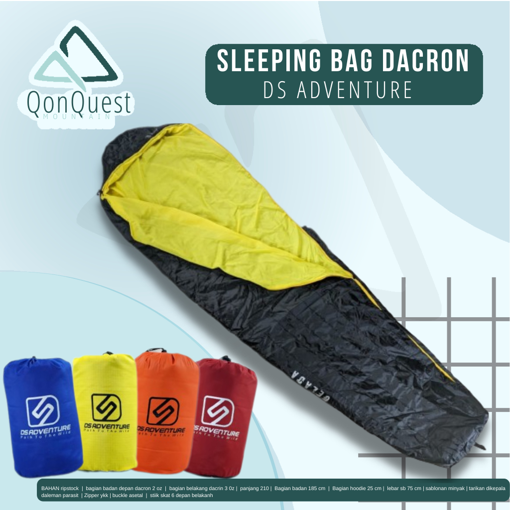 Sleeping bag dacron ultralight seri gelada - sleeping bag waterproof - sleeping bag camping - selimu
