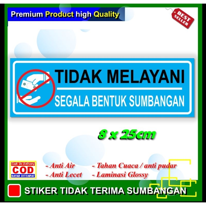 

Stiker tidak melayani segala bentuk sumbangan Sticker ketertiban keamanan