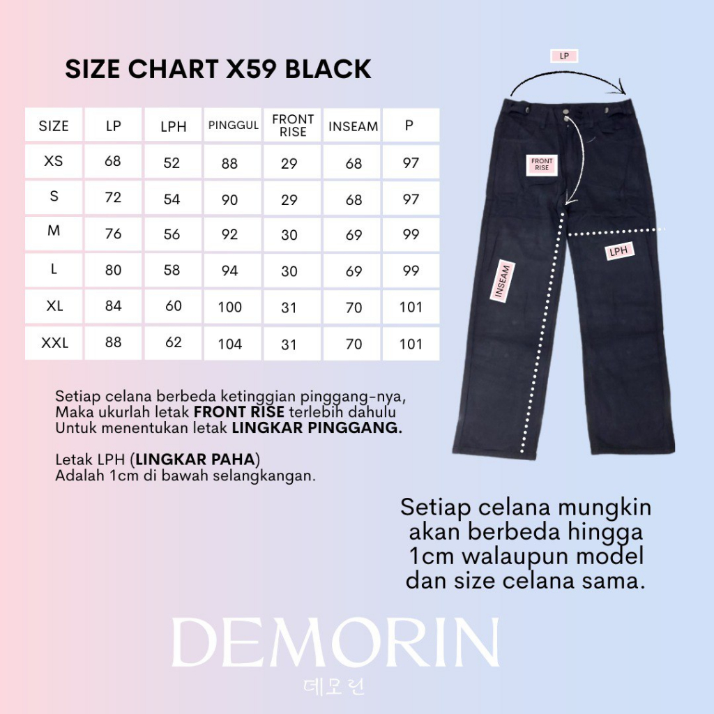 X59 Hitam Millie - Celana Jeans Wanita Highwaist Straight Jeans Kekinian