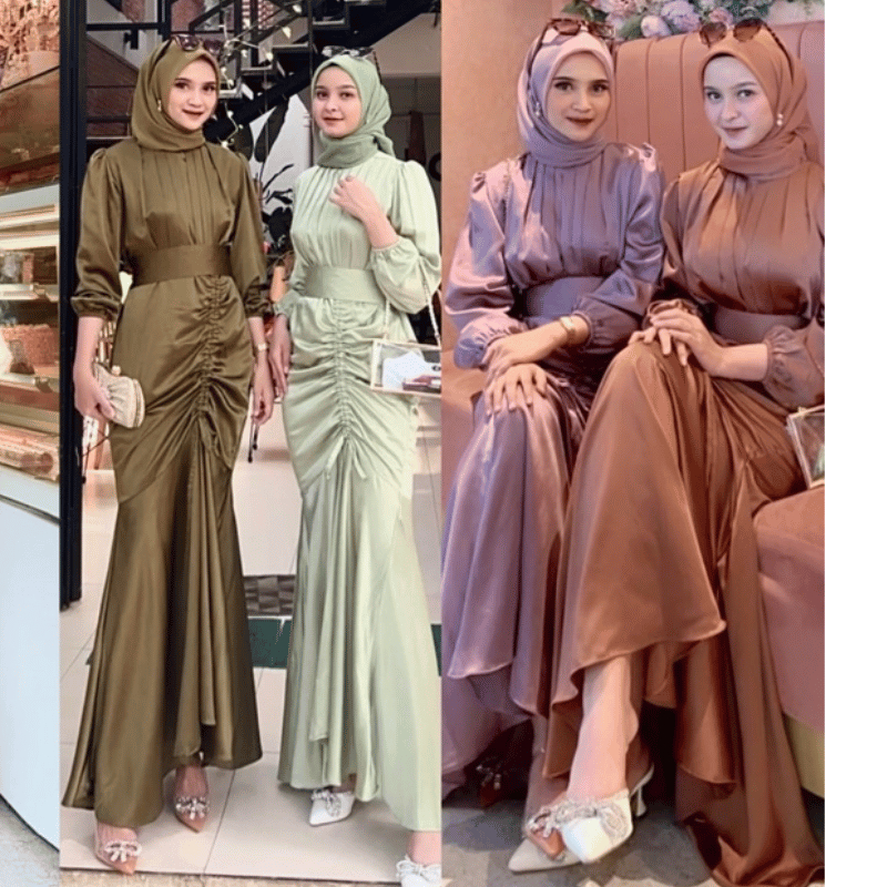 VANNYA DRESS BAHAN SATIN VELVET DRESS BUSUI | DRESS KONDANGAN | DRESS MEWAH PREMIUM | GAMIS SERUT SA