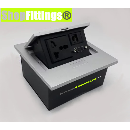 Stop Kontak Box Tanam Pencet Push Planting Box Socket Mini Silver