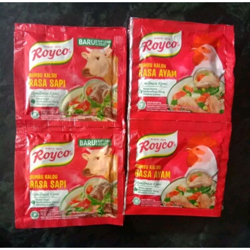 

Royco Bumbu Kaldu Rasa Ayam Sapi 8gr 1 Renceng Isi 12 Sachet