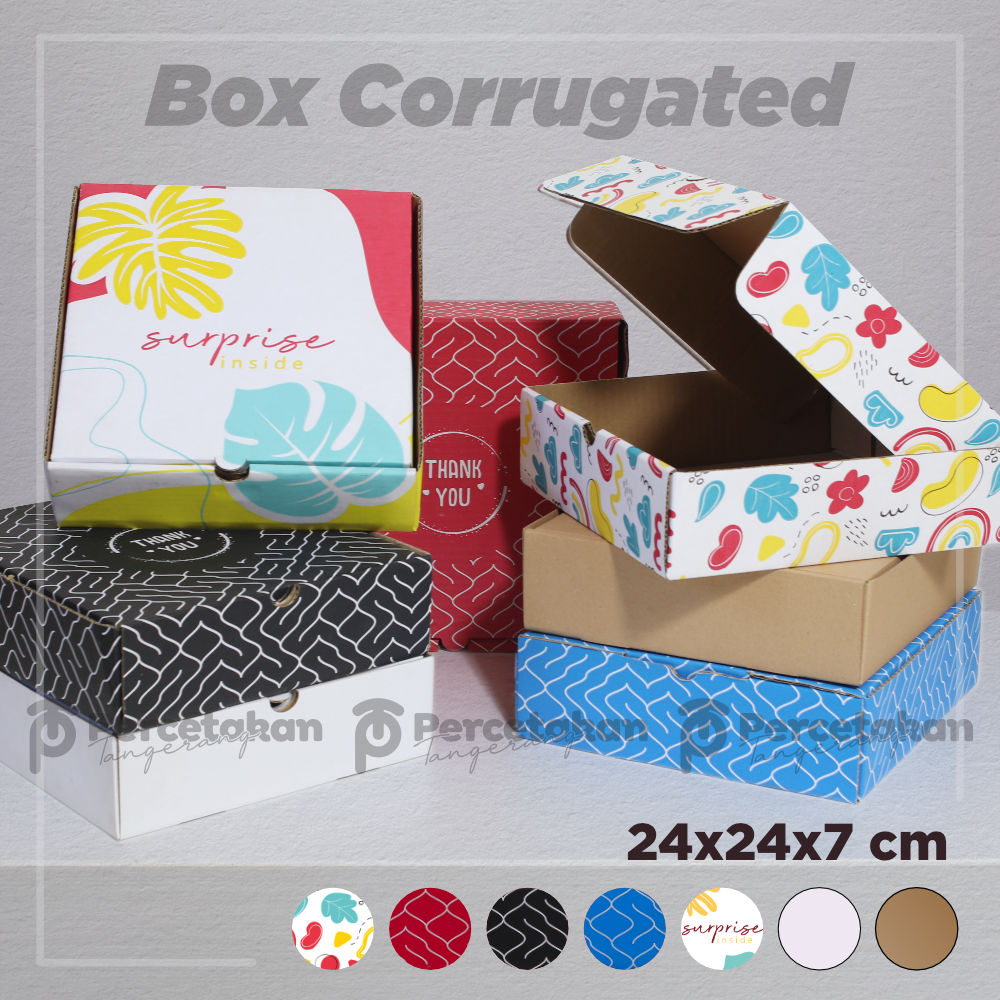 

Kardus Corrugated 24x24x7 CM | Kotak Hampers | Die Cut | Kotak Karton | Box Packing Souvenir Pizza l