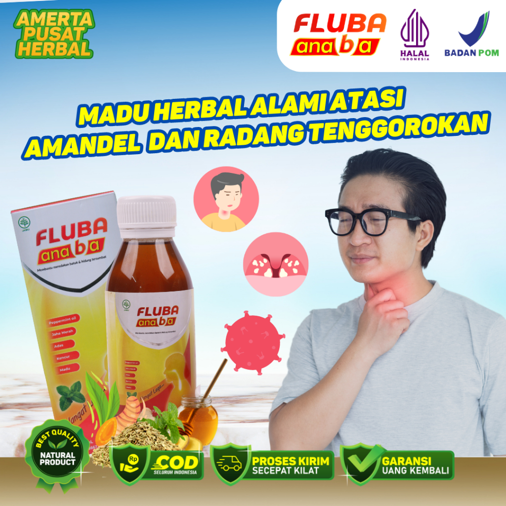 

Fluba Anaba - Madu Herbal Alami Atasi Amandel dan Radang Tenggorokan - 130ml Halal BPOM