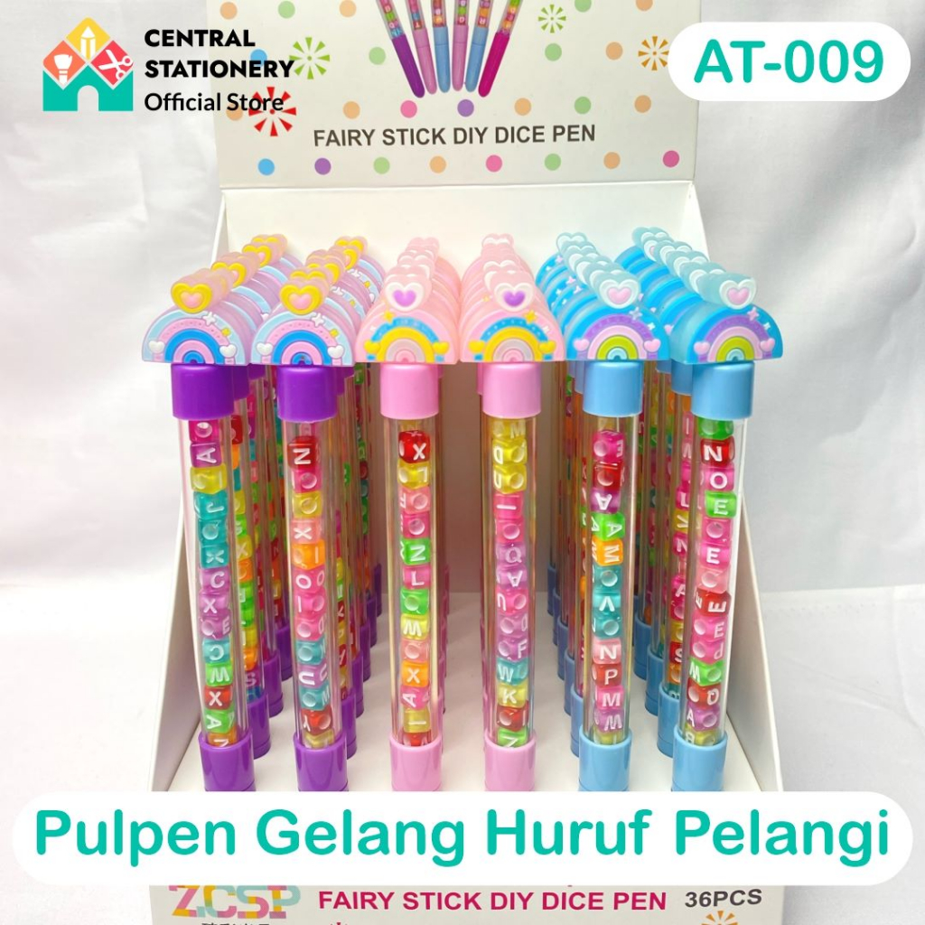 

Pulpen gel gelang huruf karet pelangi AT-009