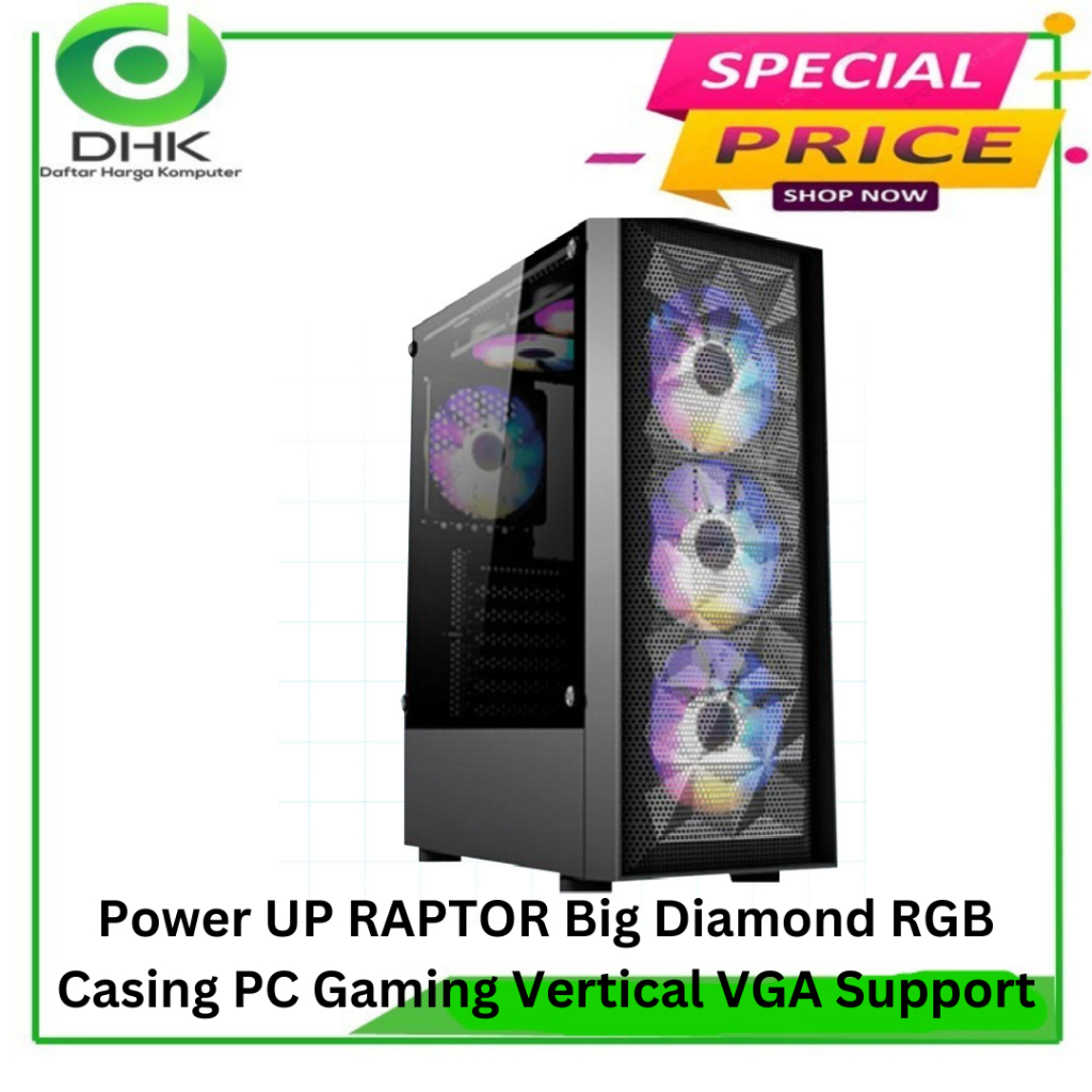 CASING GAMING RAPTOR Big Diamond 4 FAN ARGB CASE