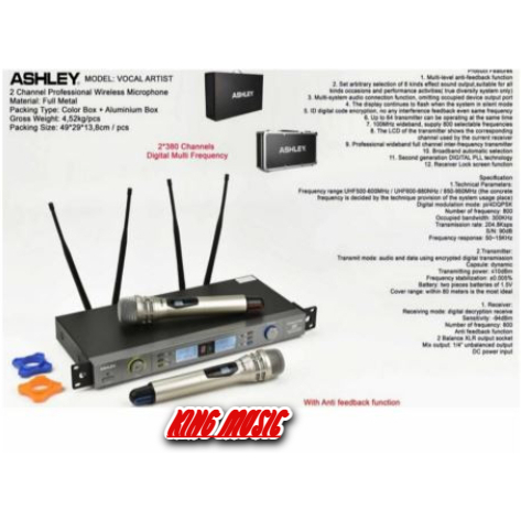 Mic Ashley Vocal Artist/Artis Microphone Wireless Free Koper Original .