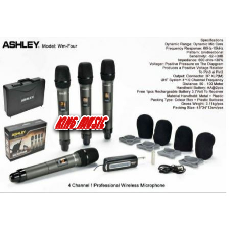 Microphone mic Wireless Ashley WM Four Original 4 Microphone .