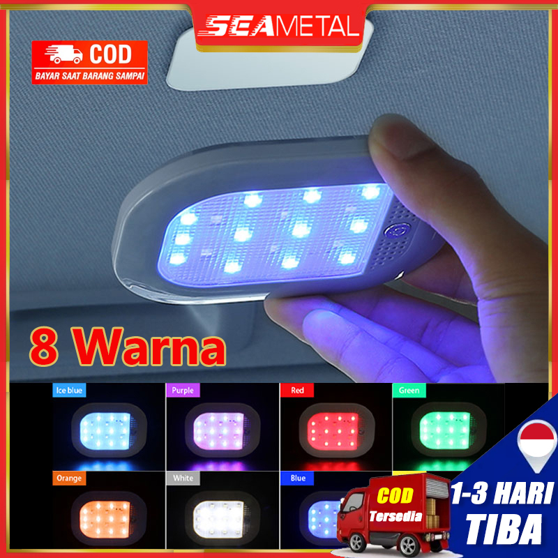 SEAMETAL Lampu Dalam Mobil Led Plafon Lampu Led Indoor Wireless Touch Light Lampu Dalam Mobil 8Warna