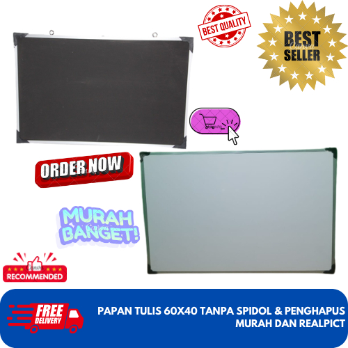 

WHITEBOARD PAPAN TULIS UKURAN 40X60 TANPA SPIDOL&PENGHAPUS