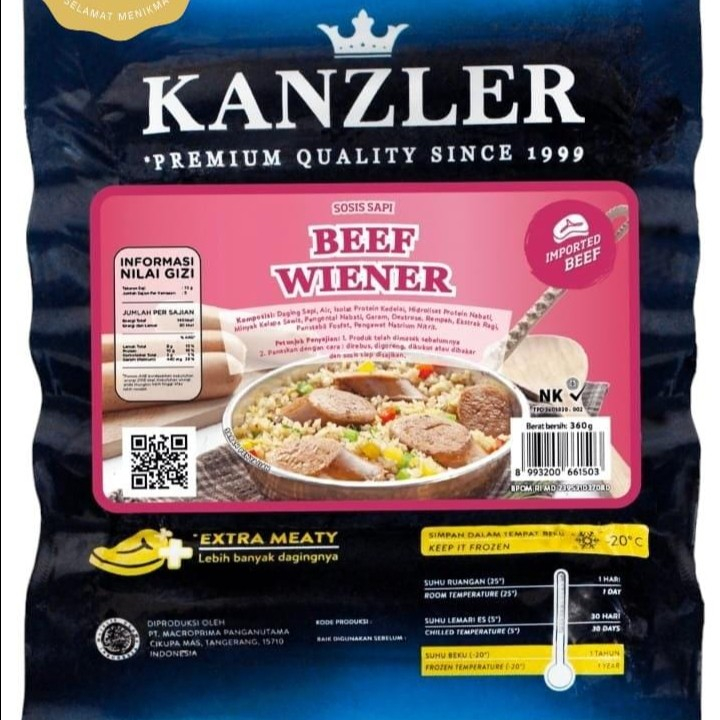 

Kanzler Sosis Sapi Beef Wiener 360gr