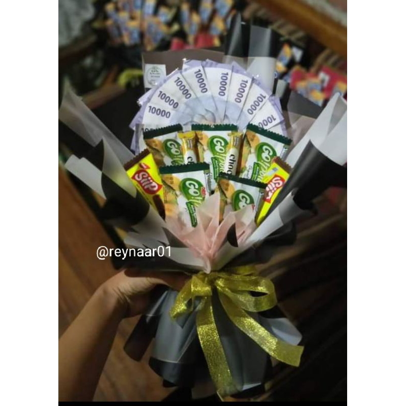 

Buket uang mix snack