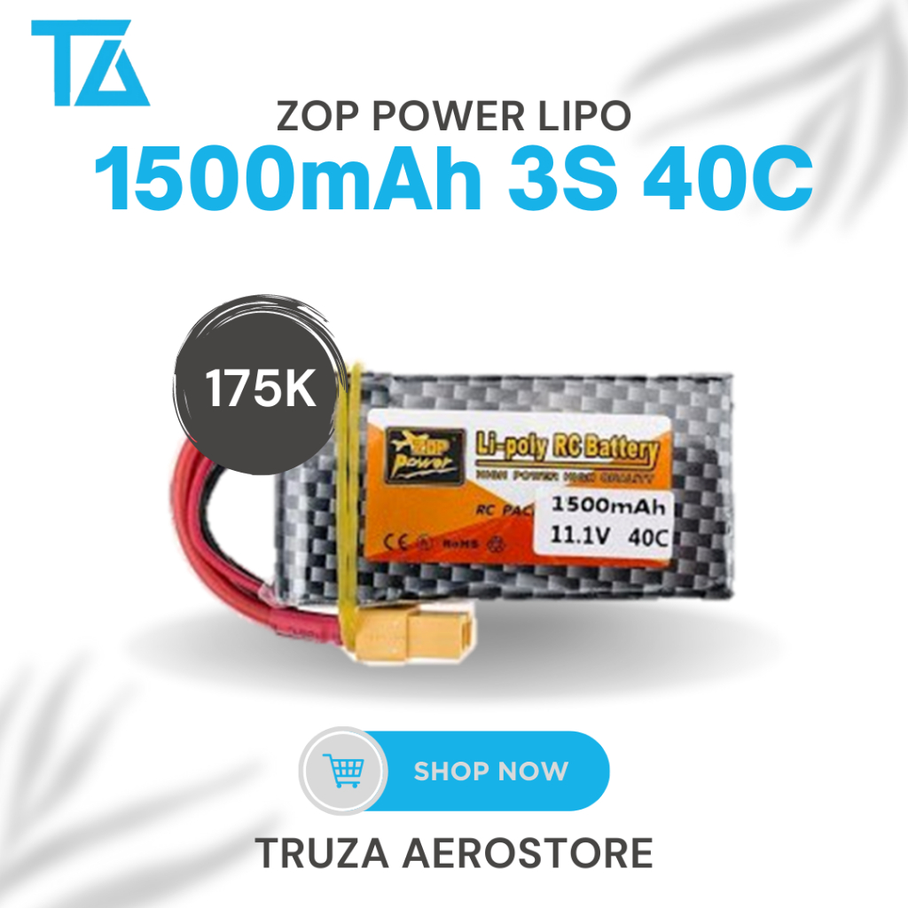 ZOP POWER LIPO BATTERY 1500mAh 3S 40C BATERAI LIPO 11.1V