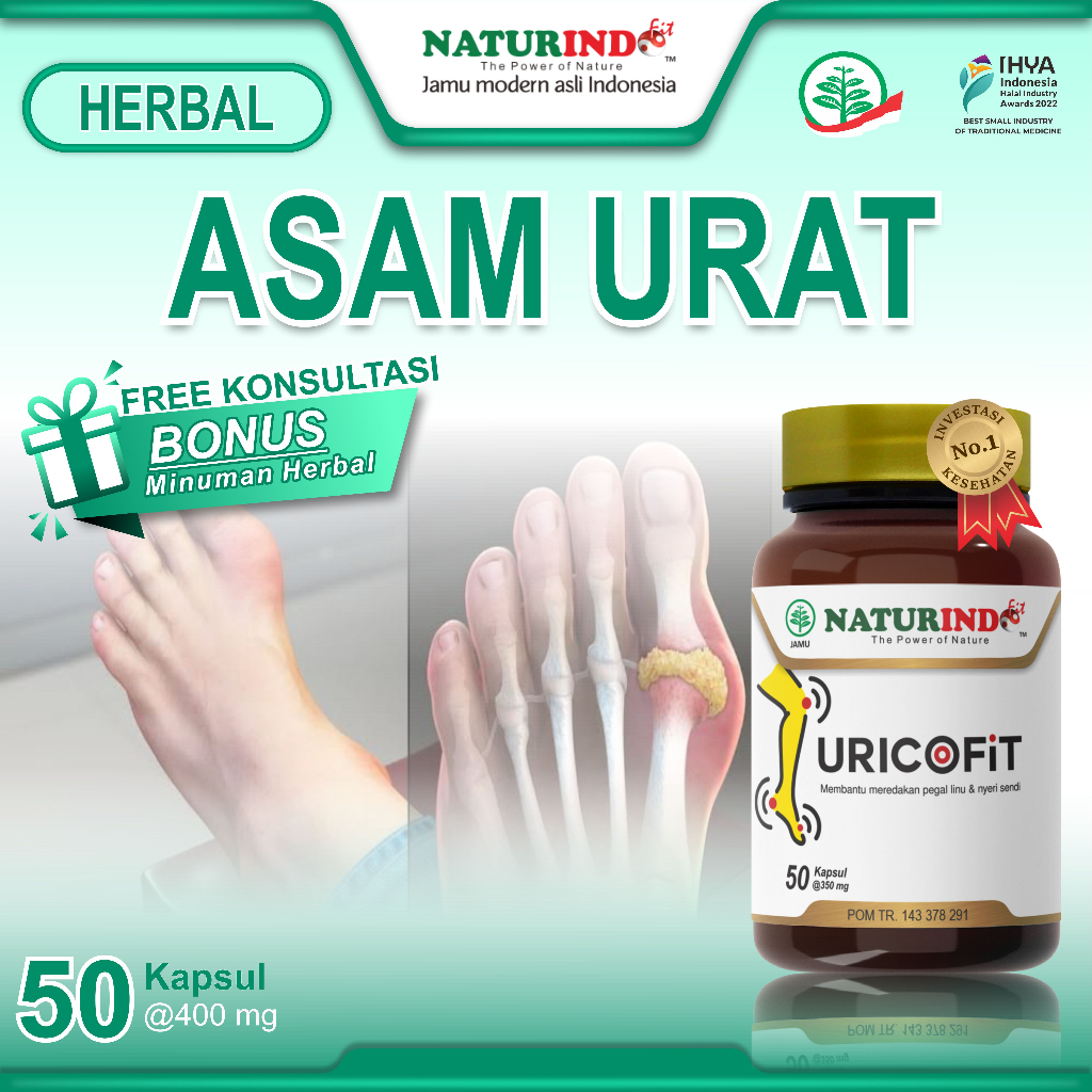 Obat Asam Urat Paling Ampuh Herbal Cina Nyeri Sendi Kaki Bengkak rematik Herbal uricofit naturindo m