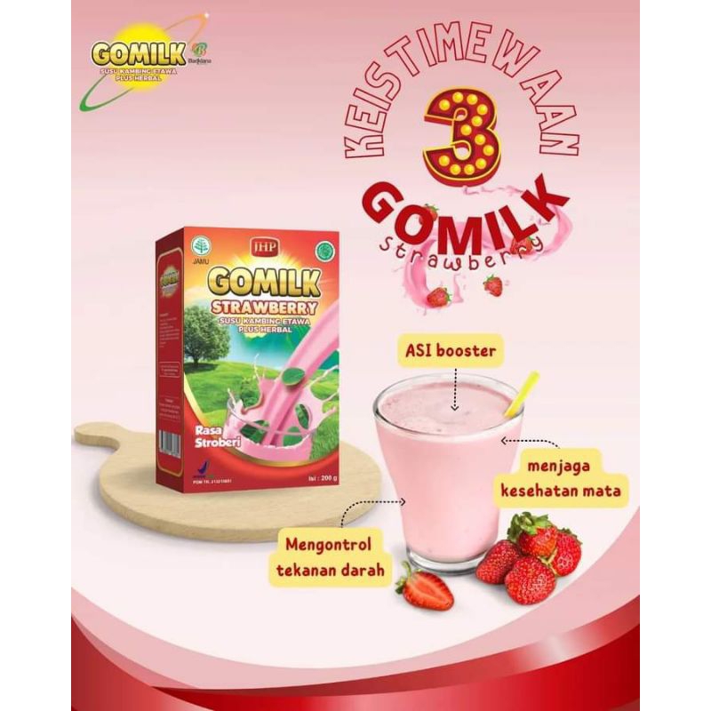 

susu gomilk bisa untuk booster, asi jadi melimpah, susu kambing etawa plus herbal