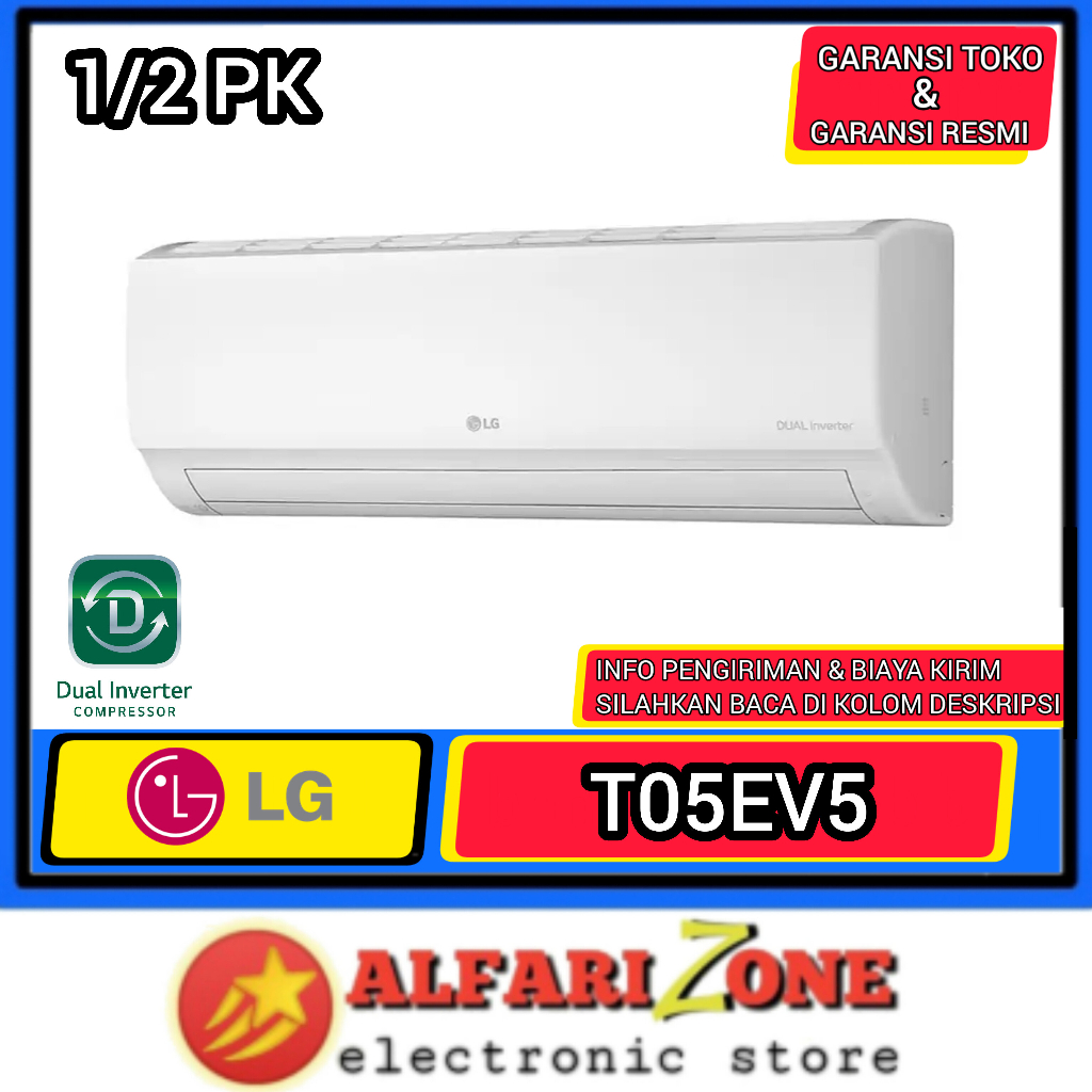 AC LG Dual Cool Inverter 0.5pk T05EV5 AC LG inverter T05EV5 1/2pk