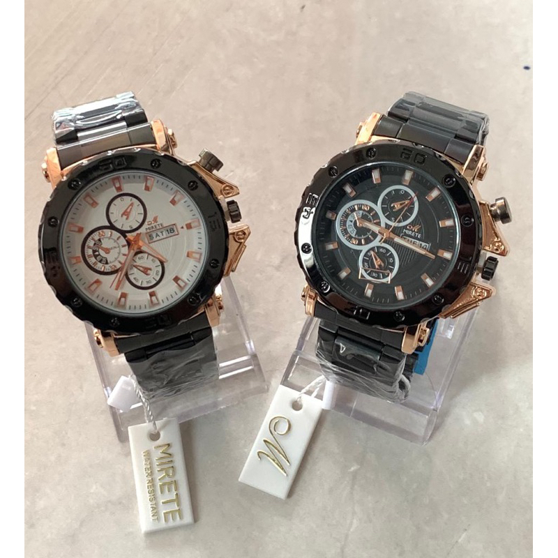 JAM TANGAN PRIA RANTAI MIRETE G SERIES TANGGAL HARI ORIGINAL