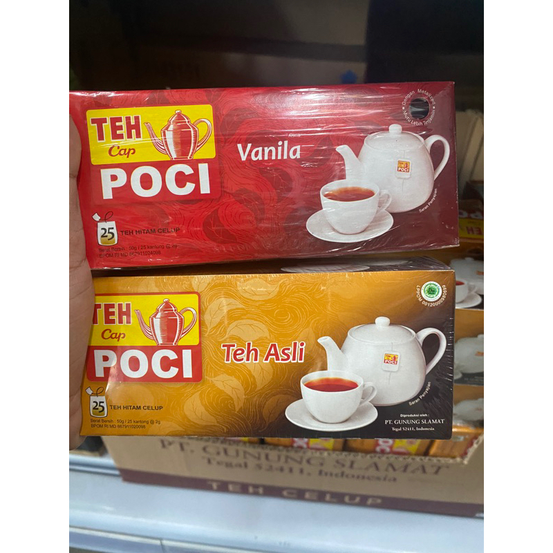 

2pcs Teh celup Poci vanila & teh asli isi @25 kantong