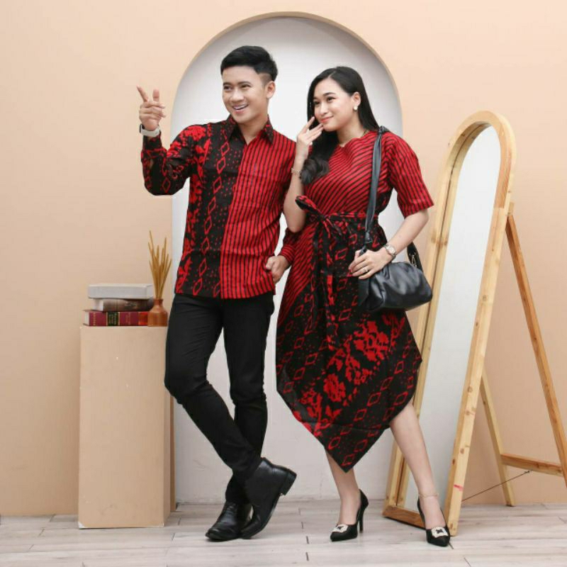 Couple batik dress suami istri model terbaru