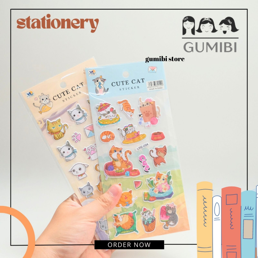 

STIKER TIMBUL KUCING STIKER 3D CUTE CAT TERMURAH