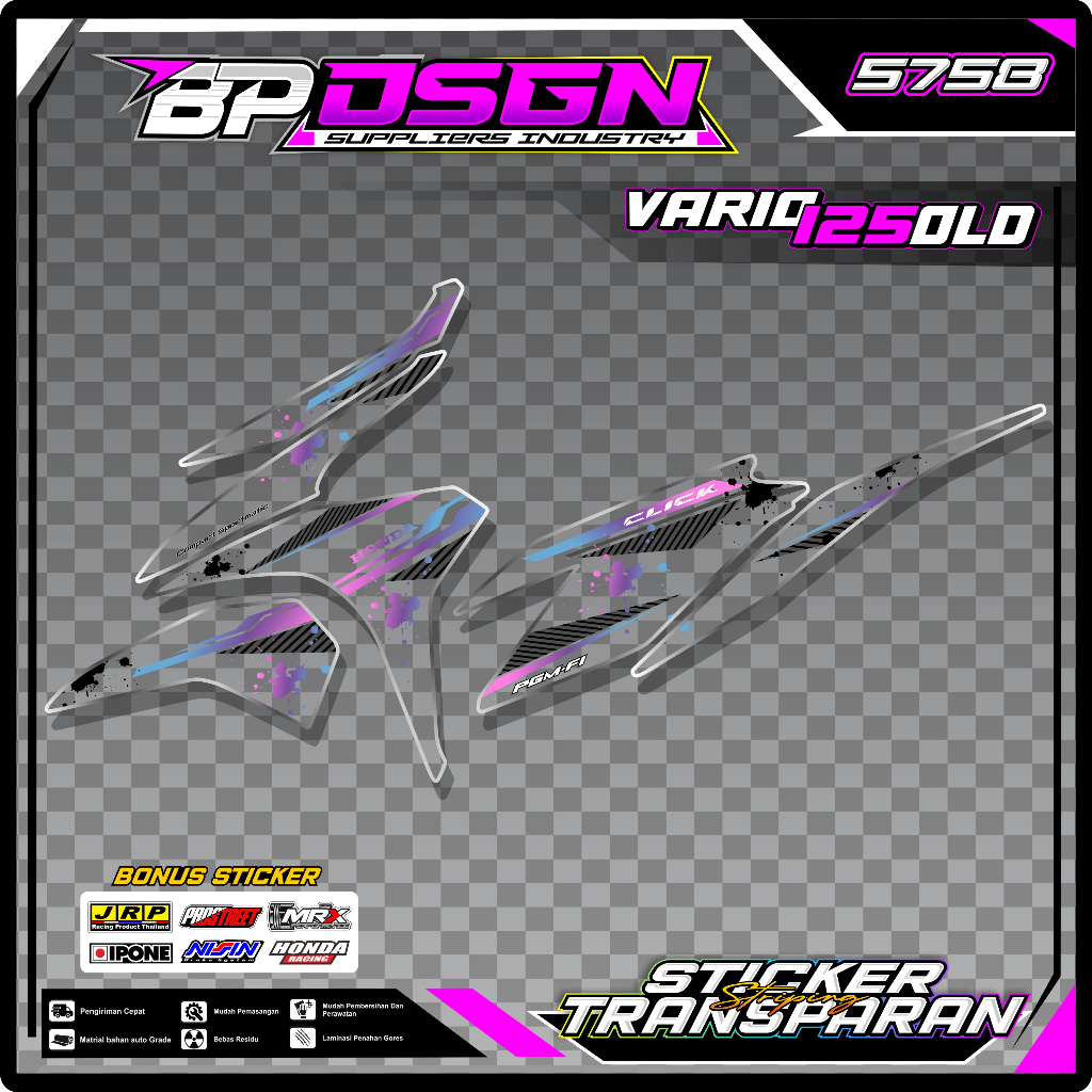 STRIPING TRANSPARAN VARIO 125 OLD - STICKER STRIPING TRANSPARAN VARIO 125 OLD BOHLAMP RACING 02