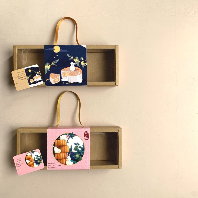 

Box mooncake isi 3 dus kue bulan DIY