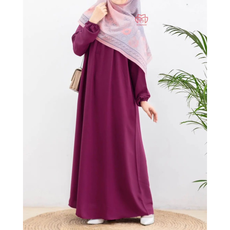 Chrise dress gamis polos simpel muslim Crinkel airflow