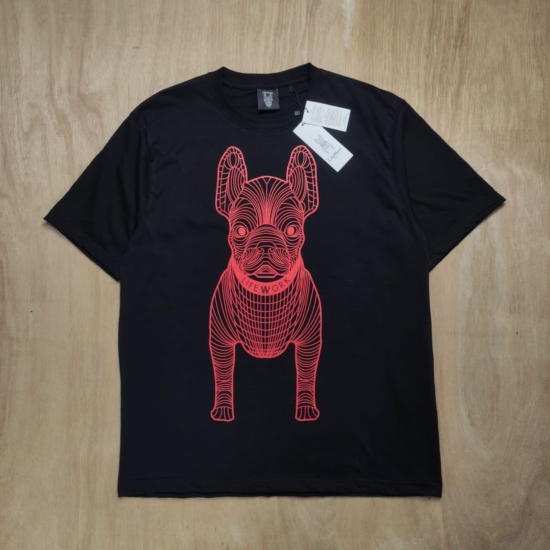 Kaos LifeWork Big Radog Logo Merah Hitam Premium Fulltag