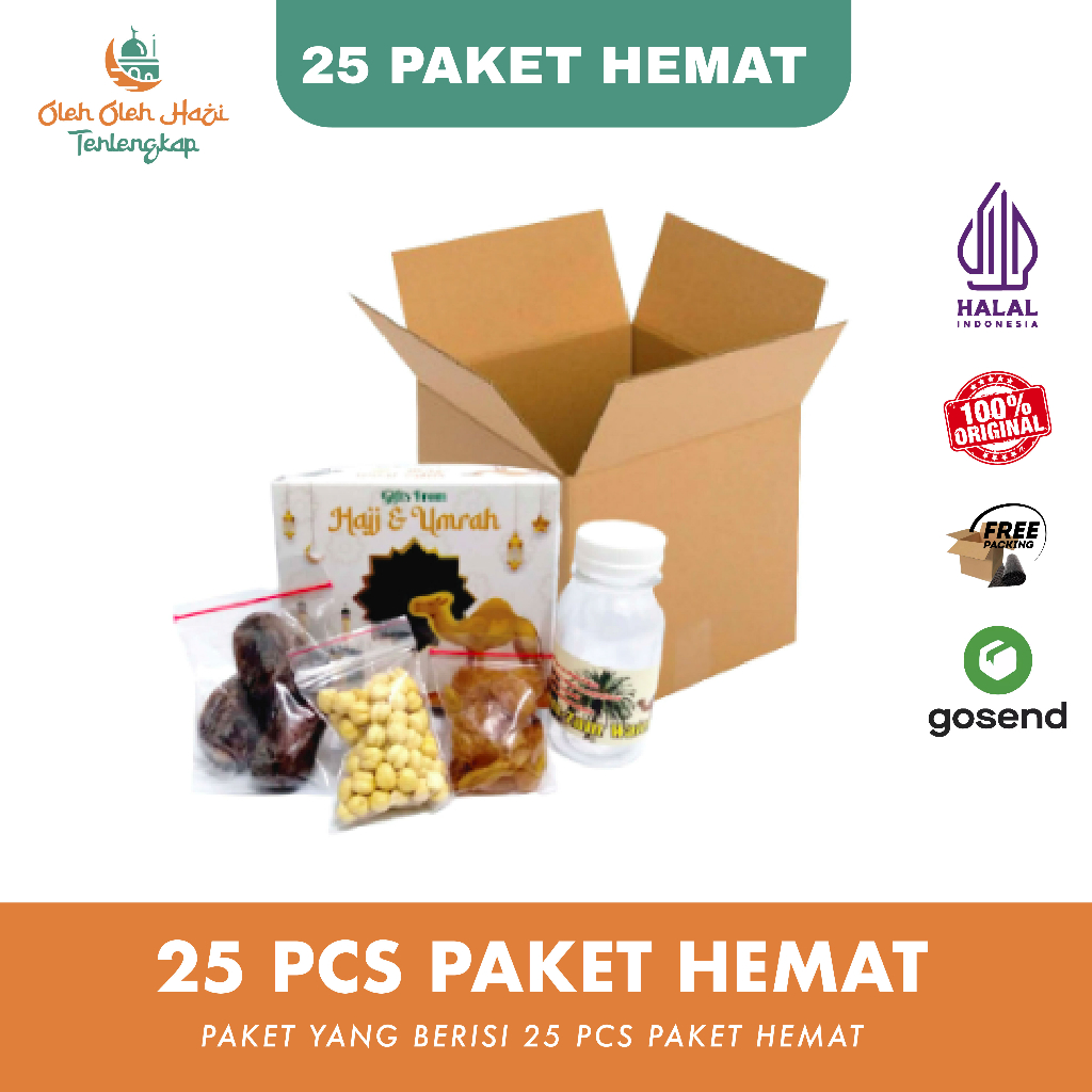 

Paket Reseller oleh-oleh Haji Umroh Harga Hemat 25 pcs