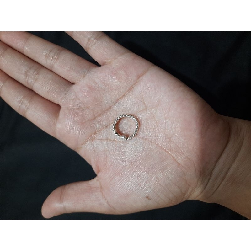 Cincin Perak anak perempuan laki laki 90% asli Adjustable unisex Preloved Pl Bekas