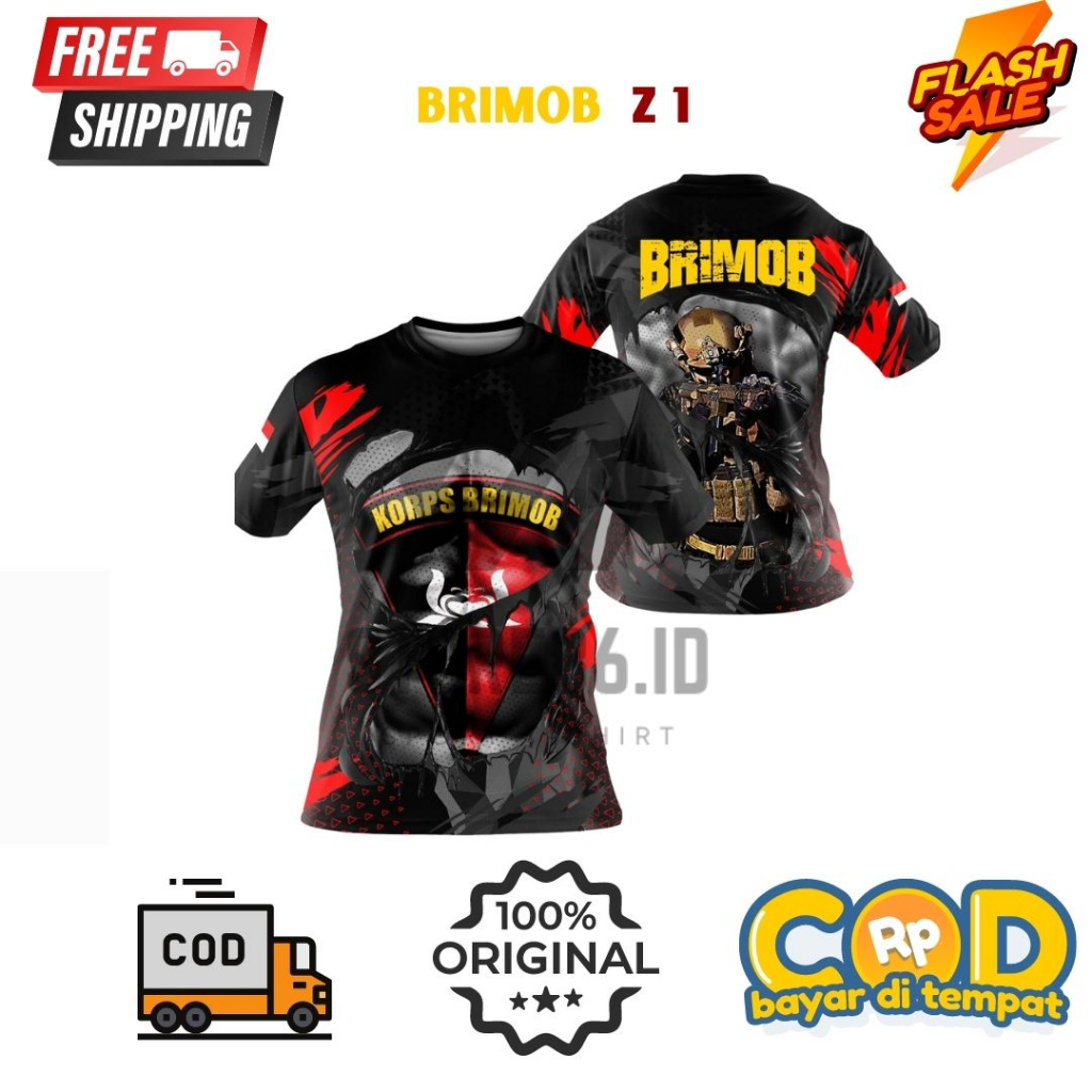 Kaos Brimob - Z1Dryfit/ Jersey Brimob Drifit / Kaos Brimob fullprint Bahan Drifit / FULL PRINTING