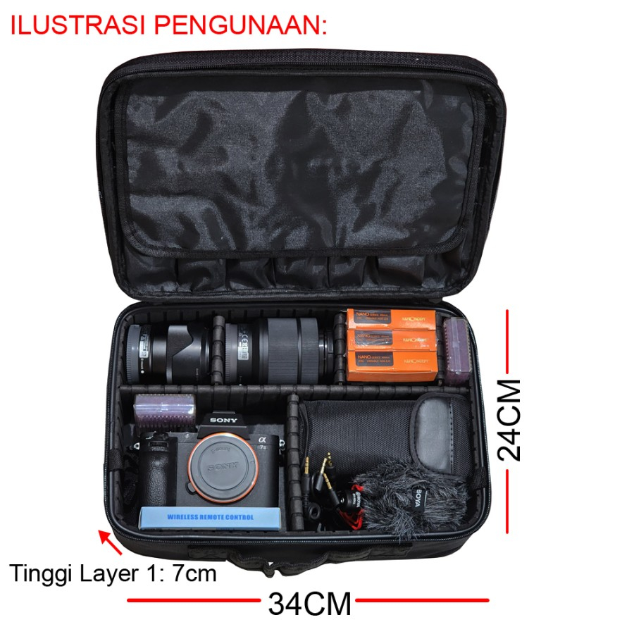 Tas Hardcase Kamera Universal with Partition - HC3424 - Koper Kamera