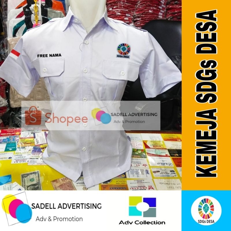 Kemeja SDGS Desa Baju SDGS Desa Putih PDH Lengan Pendek Pria Bordir