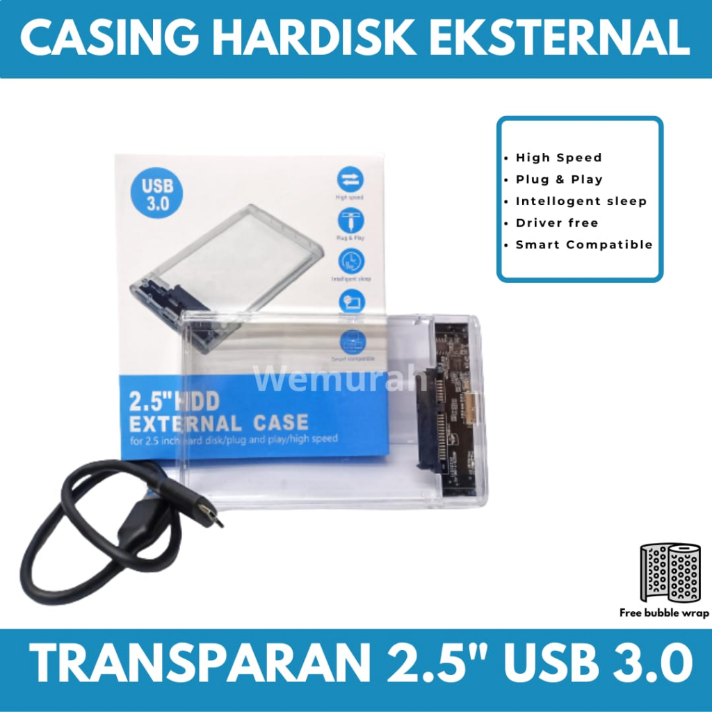 Casing Hardisk Laptop Transparan 3.0 - Casing ssd