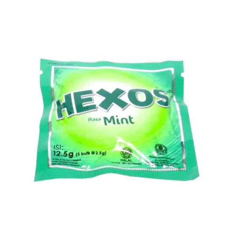 

Permen Hexos Mint 1 Sachet/ Menyegarkan dan melegakan tenggorokan, serta menyegarkan nafas/ Permen Hexos Mint 1 Sachet