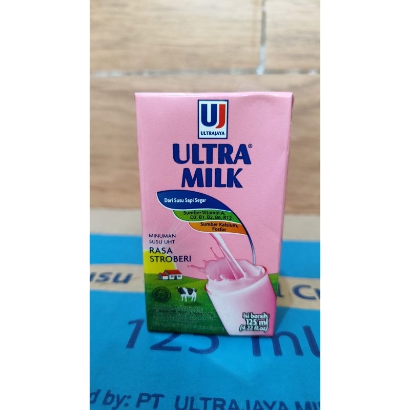 

Ultra Milk Susu UHT Rasa Stroberi 125 ml