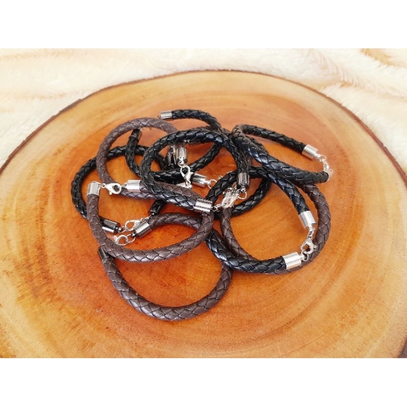 Gelang Anyam Kulit Sintetis Lebar 6mm