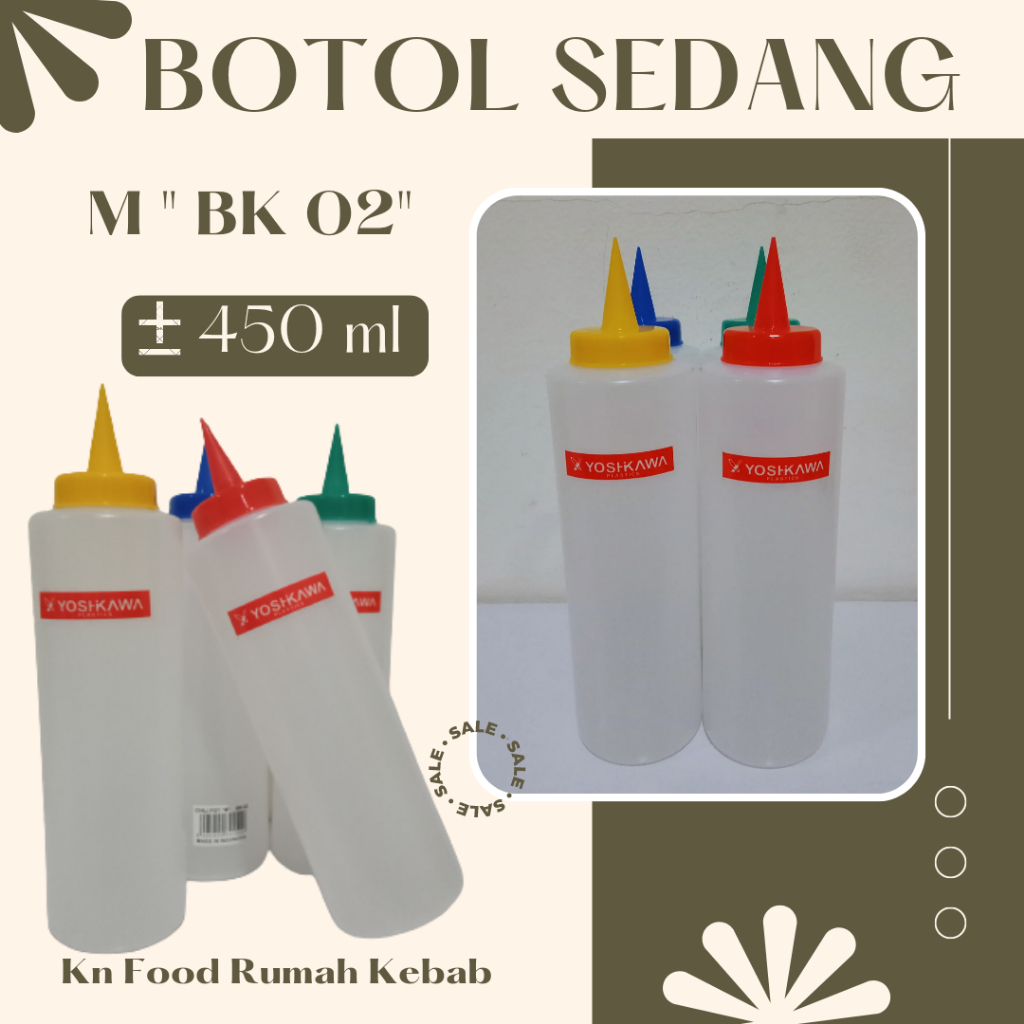 Botol Saus sedeng - Botol Ujung Lancip